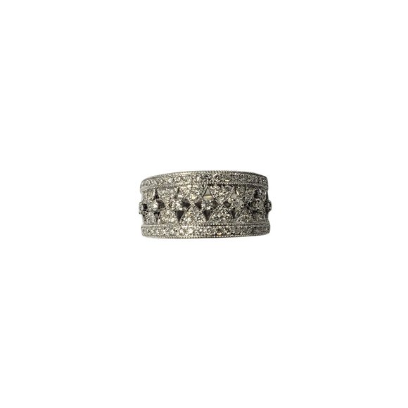 Vintage 14 Karat White Gold and Diamond Band Ring Size 6.5 #11983 - Picture 1 of 9